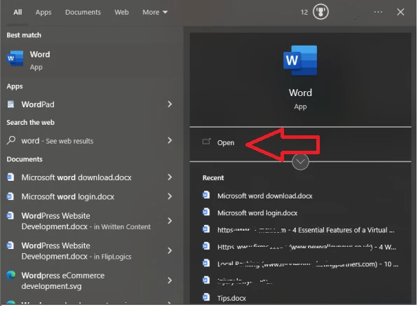 Microsoft Word — captura de tela 4